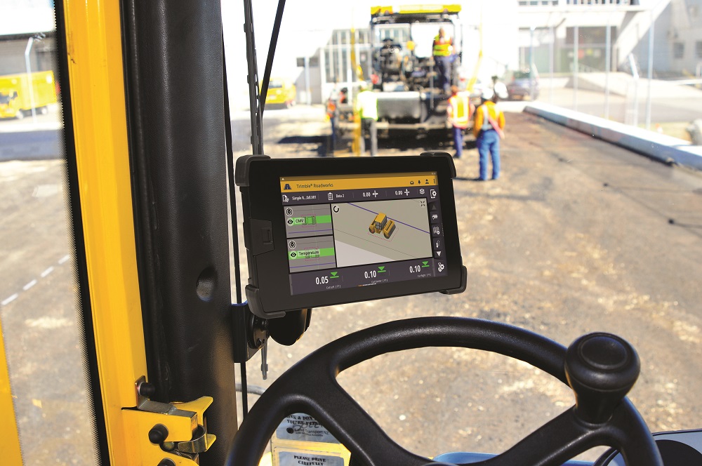 The colour-coded display on Trimble’s asphalt compactor package allows operators to view temperature gradient and work carried out The colour-coded display on Trimble’s asphalt compactor package allows operators to view temperature gradient and work carried out