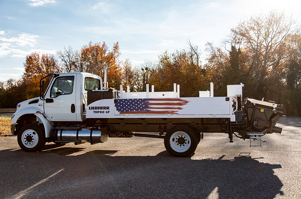 Liebherr is now offering a compact concrete pump for the US market Liebherr is now offering a compact concrete pump for the US market