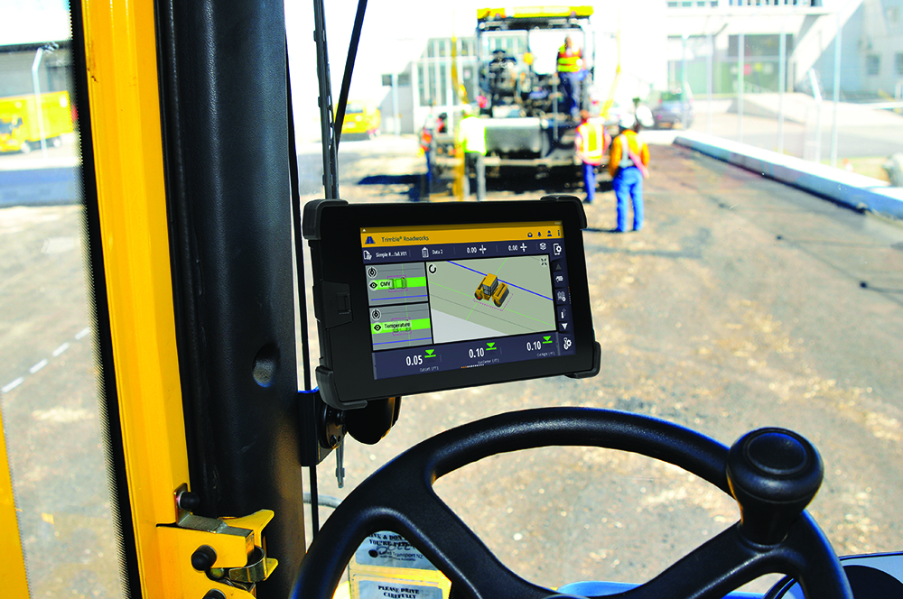 The colour-coded display on Trimble’s asphalt compactor package allows operators to view temperature gradient and work carried out The colour-coded display on Trimble’s asphalt compactor package allows operators to view temperature gradient and work carried out