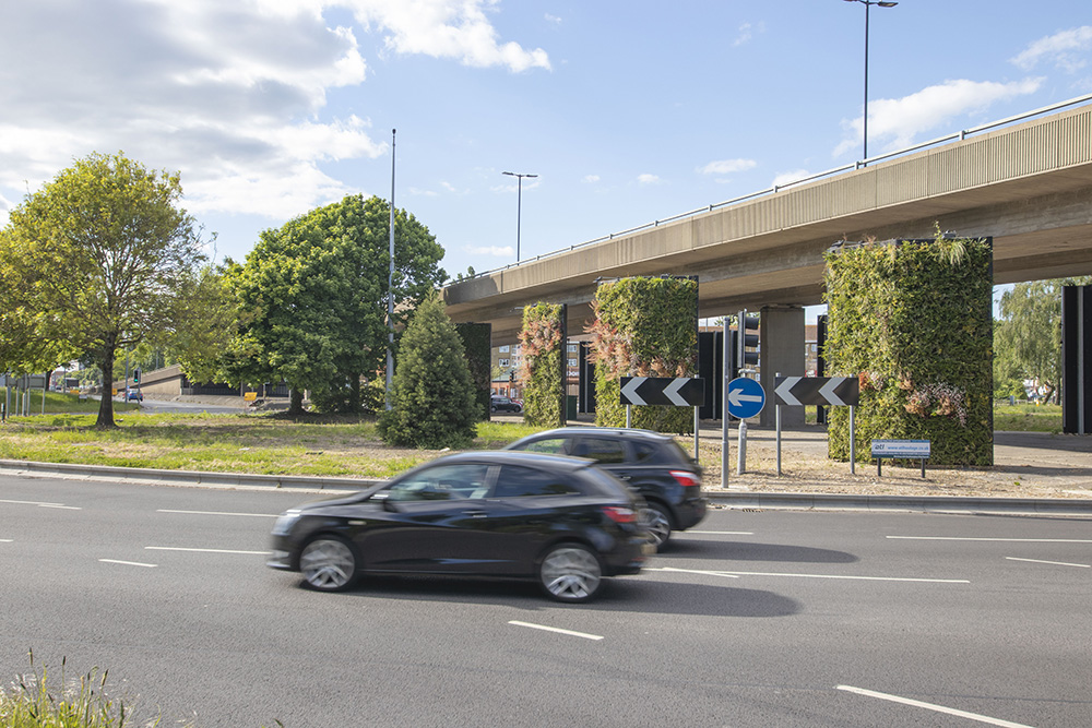 Plants land a punch on pollution: Southampton’s Millbrook Flyover has 10 of Biotecture’s freestanding living wall structures (image courtesy Biotecture) Plants land a punch on pollution: Southampton’s Millbrook Flyover has 10 of Biotecture’s freestanding living wall structures (image courtesy Biotecture)