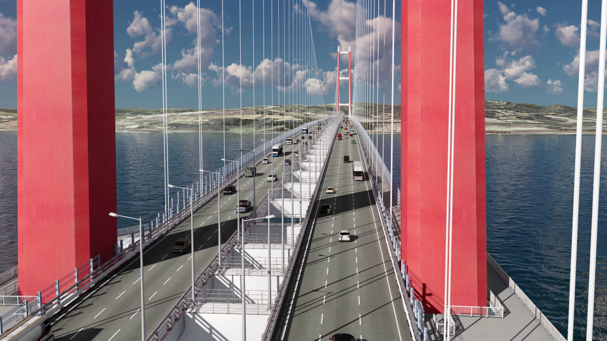 Nearly 100 of Teledyne FLIR’s ITS-632 Dual AID cameras are installed every 96m on each side of the 1915 Çanakkale Bridge in western Turkey (image courtesy Teledyne FLIR)