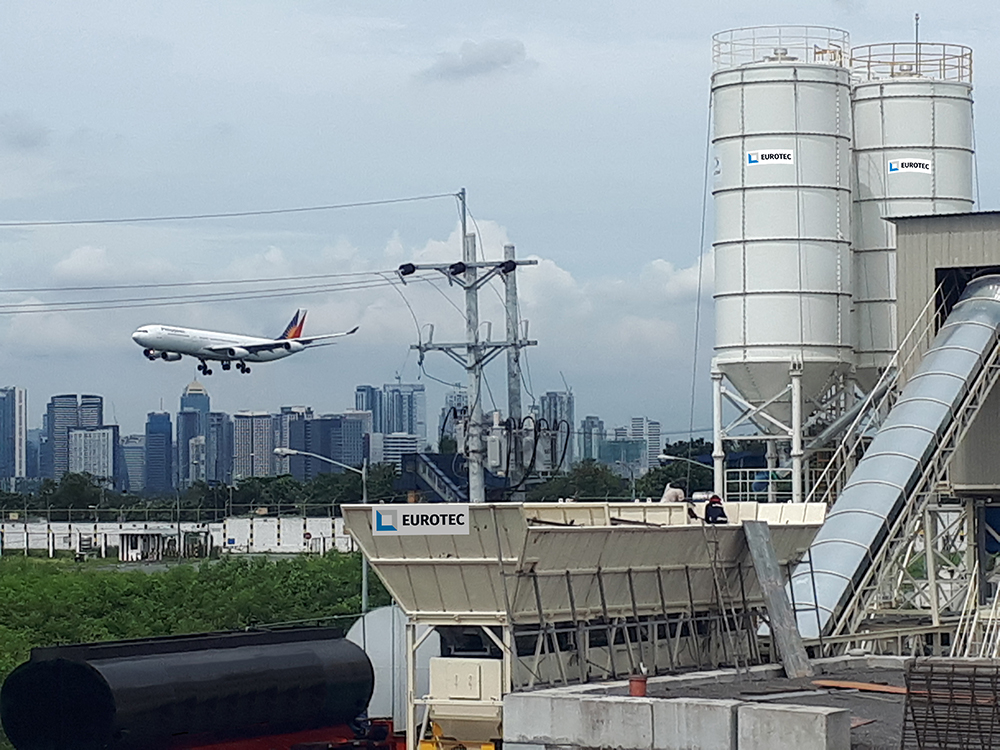 A Eurotec concrete plant is playing a key role at an airport project in the Philippines A Eurotec concrete plant is playing a key role at an airport project in the Philippines