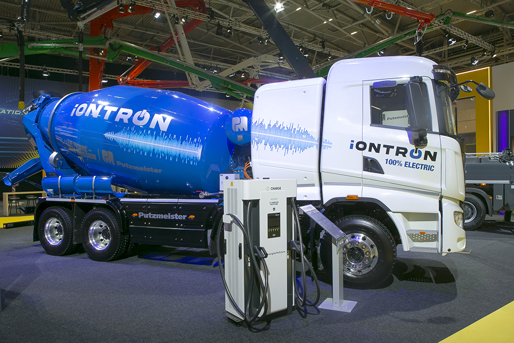 Based on a SANY electric chassis, the iONTRON eMixer is 100% electrically powered Based on a SANY electric chassis, the iONTRON eMixer is 100% electrically powered