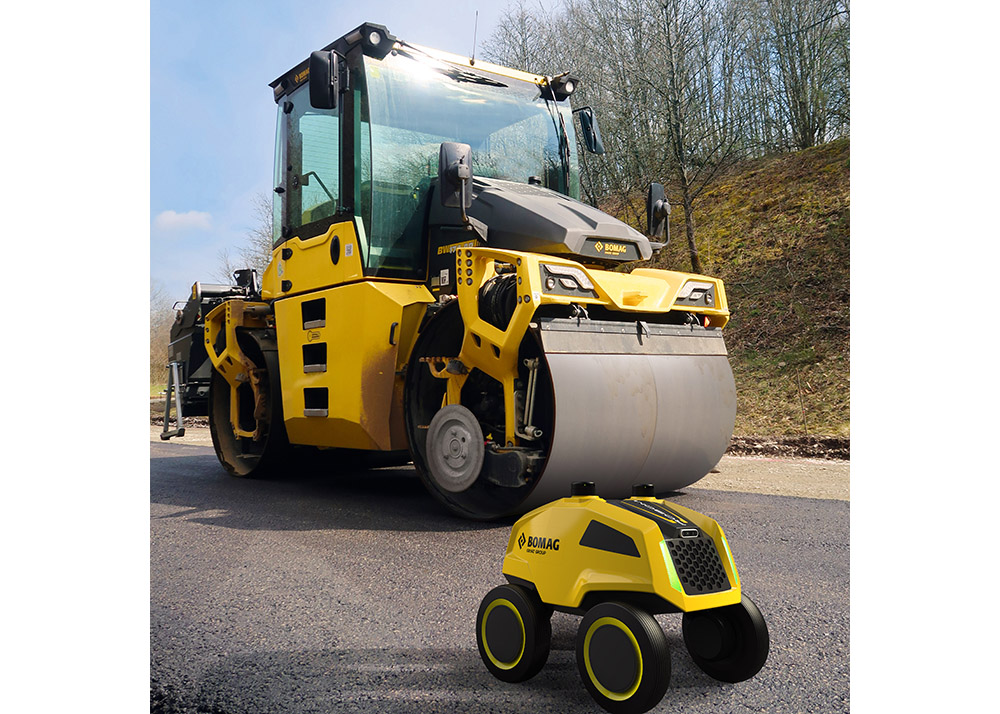 BOMAG is considering the viability of a compact autonomous rover unit to assess surface quality during construction work BOMAG is considering the viability of a compact autonomous rover unit to assess surface quality during construction work