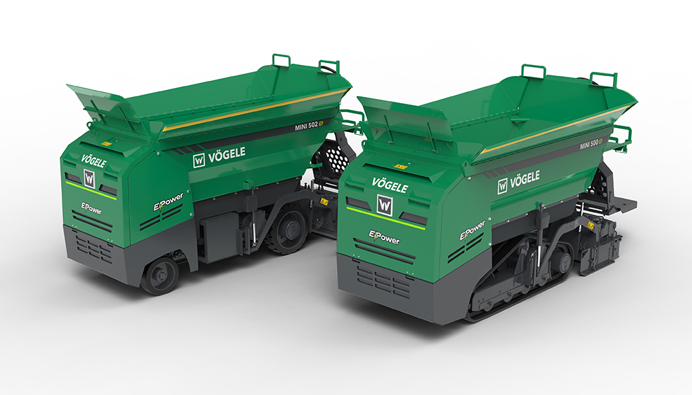 Compact pavers are now being introduced by Vögele, with a choice of electric or diesel power and tracks or wheels Compact pavers are now being introduced by Vögele, with a choice of electric or diesel power and tracks or wheels