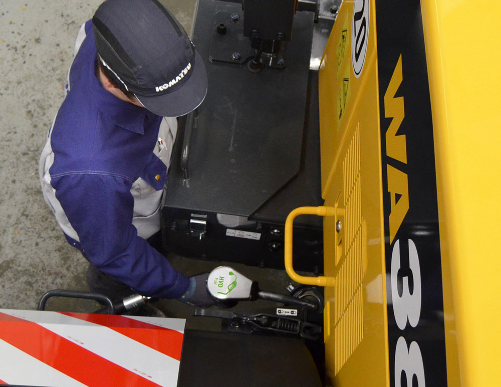 Komatsu machines can now run on HVO fuels Komatsu machines can now run on HVO fuels