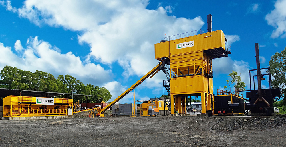 The ease of transport of the containerised asphalt plant from Lintec & Linnhoff is a key benefit for operations on the remote islands The ease of transport of the containerised asphalt plant from Lintec & Linnhoff is a key benefit for operations on the remote islands