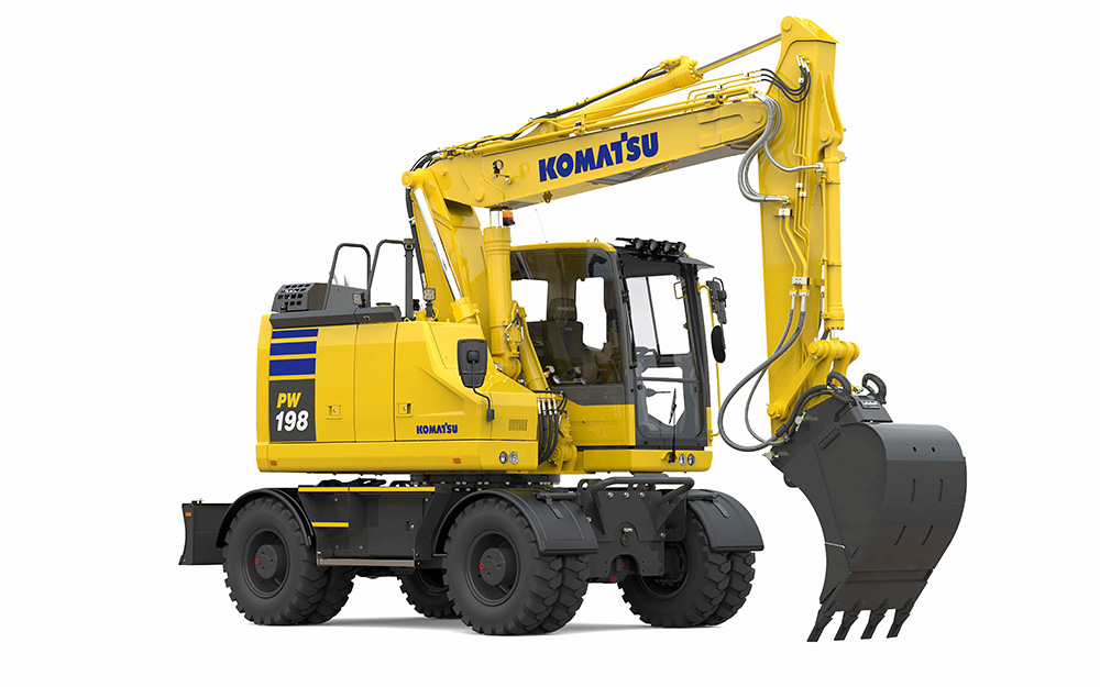 Komatsu’s new PW198-11 wheeled excavator (image courtesyt Komatsu Europe) Komatsu’s new PW198-11 wheeled excavator (image courtesyt Komatsu Europe)