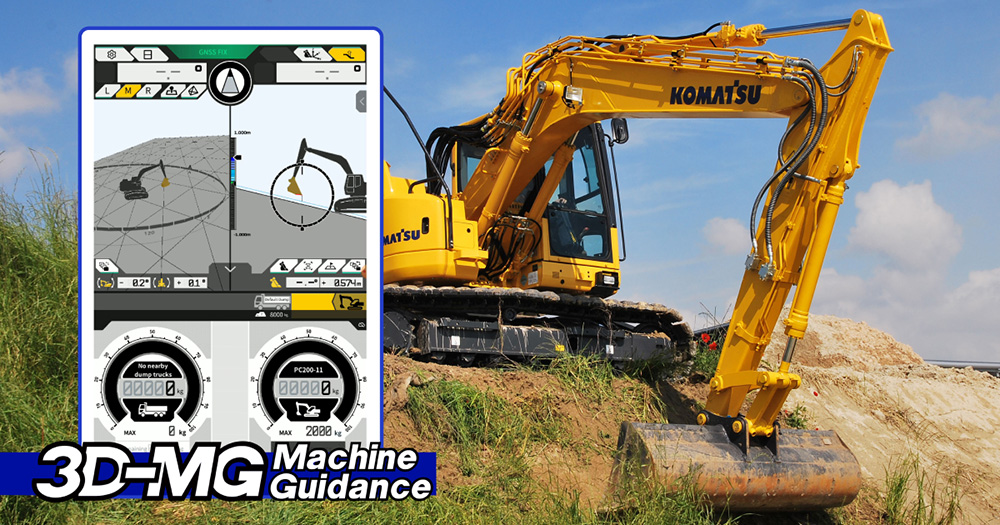 Komatsu is launching 3D machine guidance and payload functions for crawler and wheeled excavators Pic: Komatsu Komatsu is launching 3D machine guidance and payload functions for crawler and wheeled excavators Pic: KomatsuKomatsu is launching 3D machine guidance and payload functions for crawler and wheeled excavators Pic: Komatsu