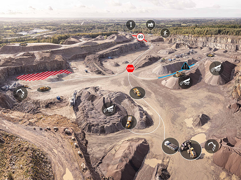 Photo Credit: Volvo CE Volvo services connected map | Photo Credit: Volvo CE