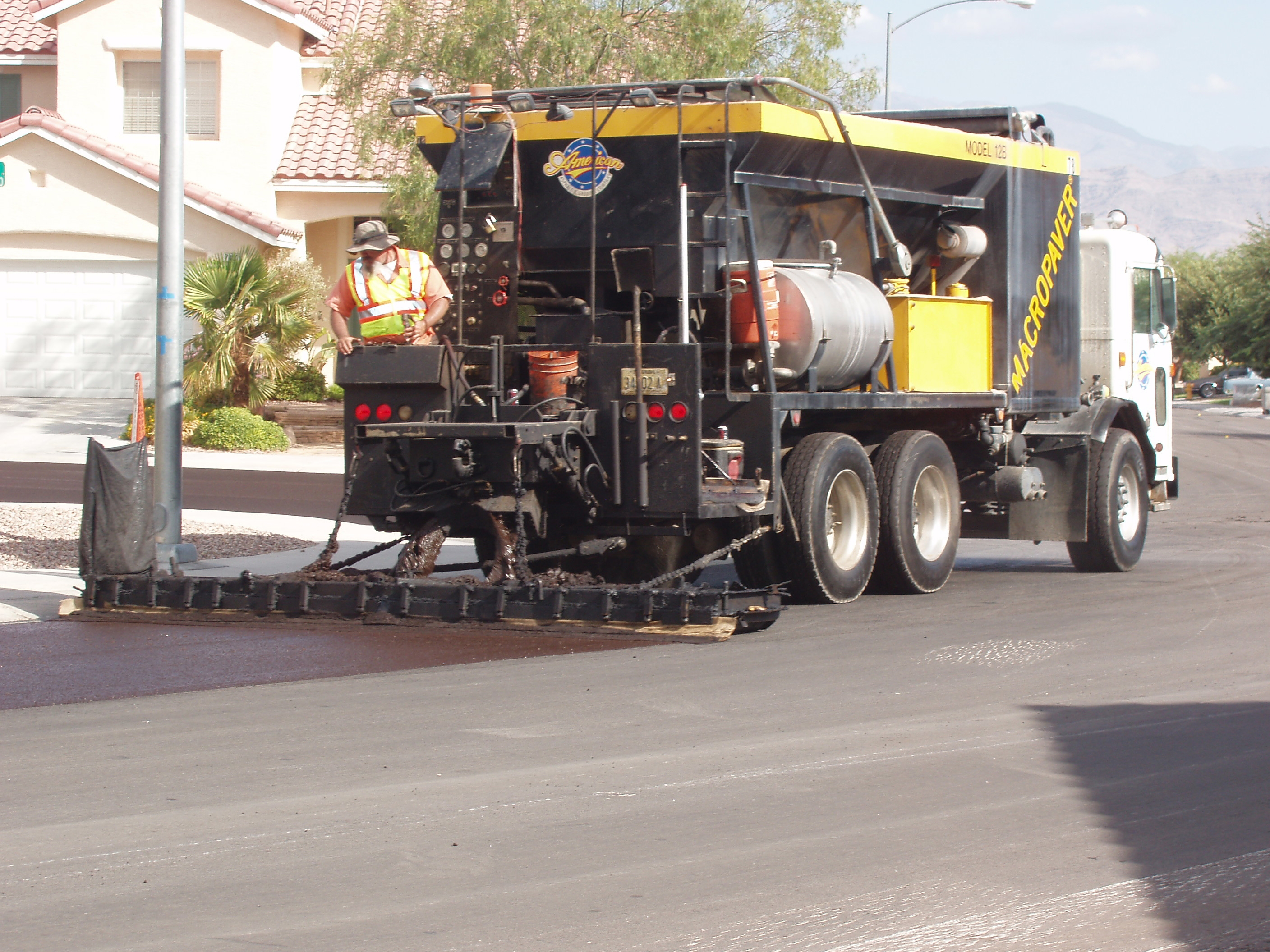 Las Vegas demands high quality standards for slurry seal repairs used on its streets macropaver paving