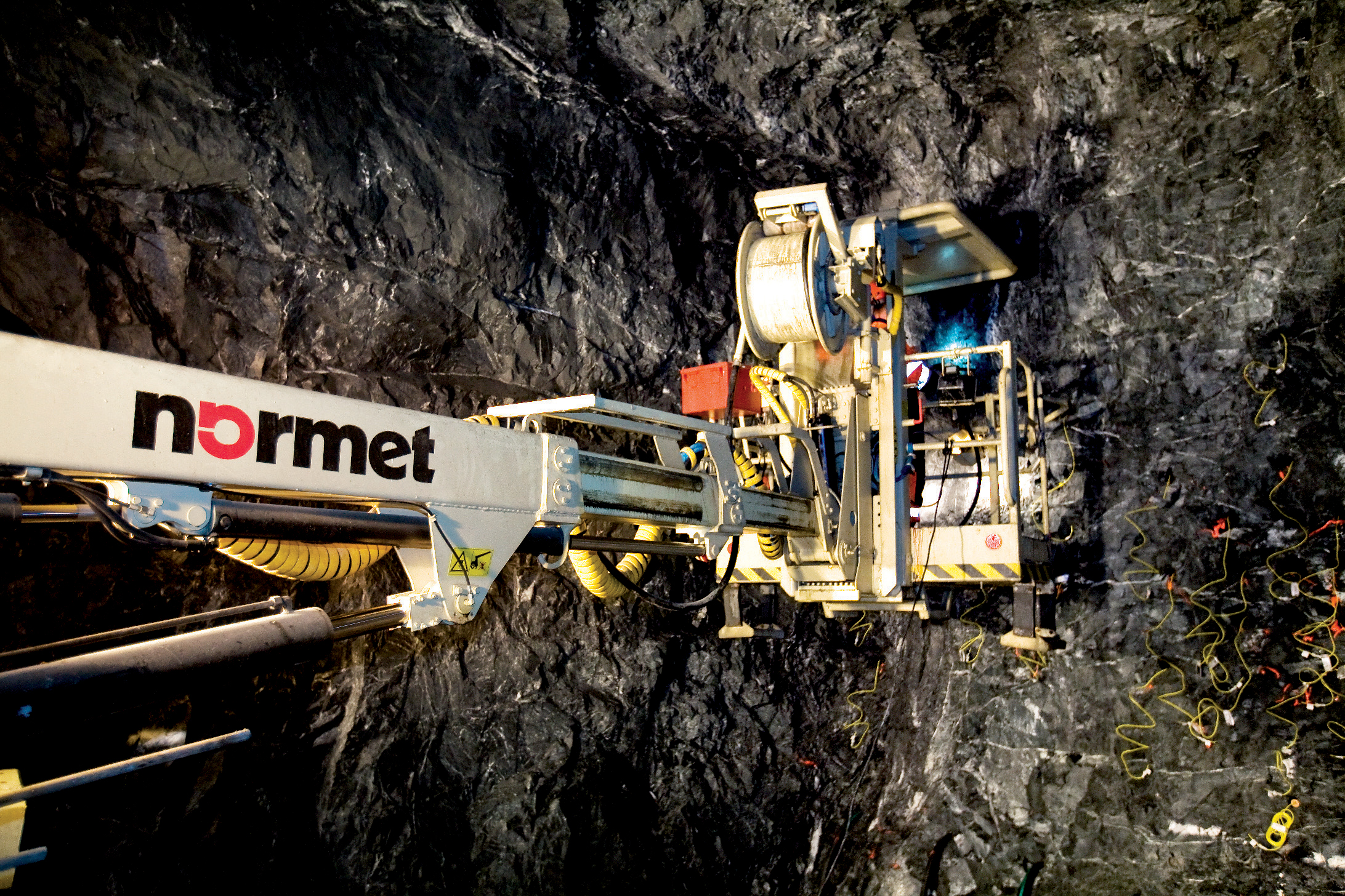 A Normet Charmec underground explosive charge places explosives Normet charmec explosive charge