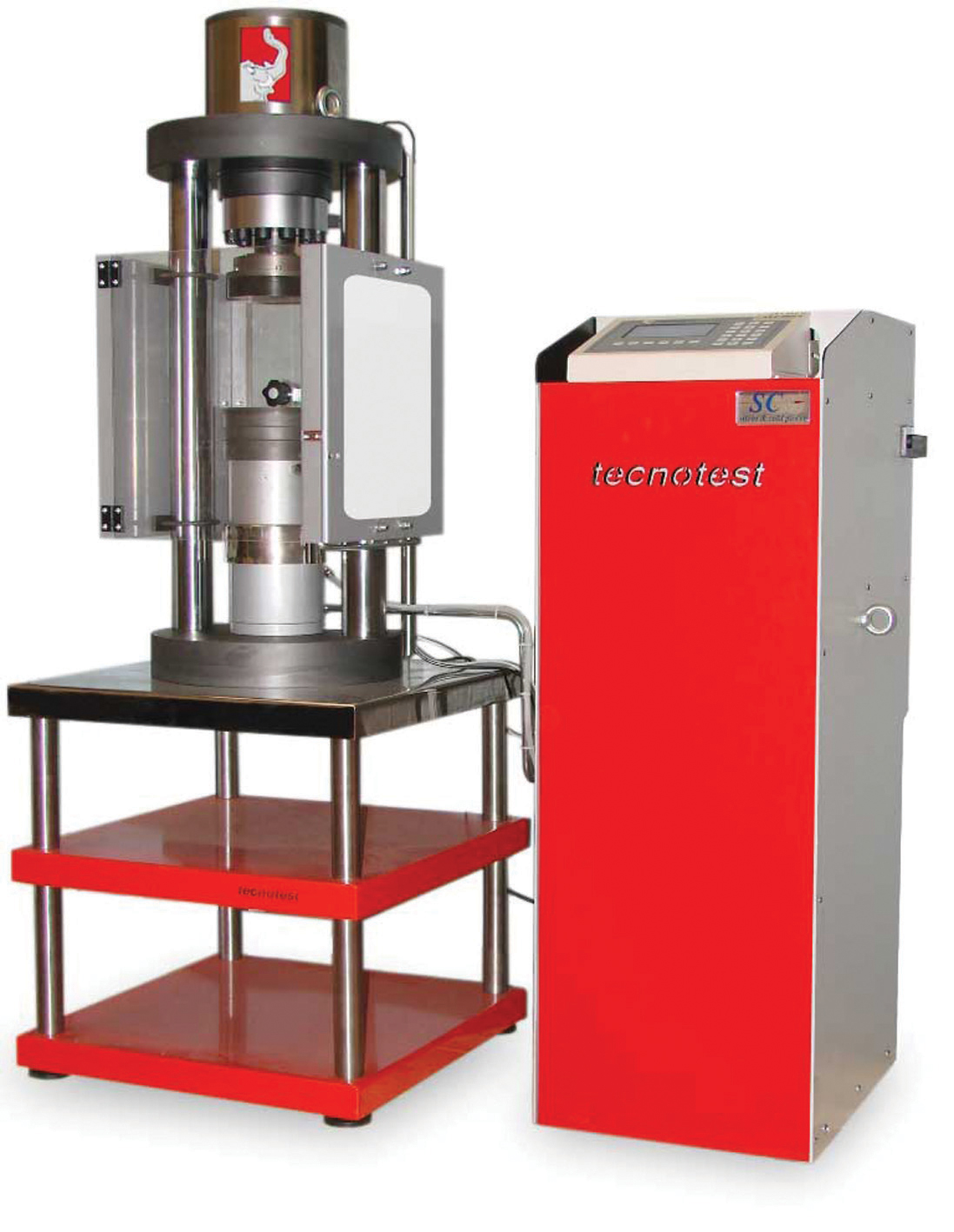 Tecnotest's current generation of cement testing machines use a dual scale in a single test bay Tecnotest's cement testing machine