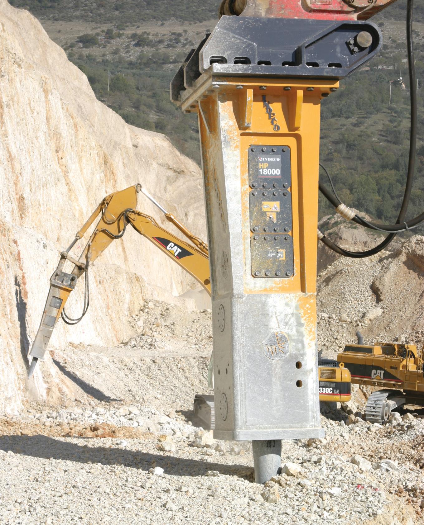 Indeco's innovative The HP18000 hydraulic hammer from Indeco is being proven in a tough demolition application hydraulic hammer from Indeco