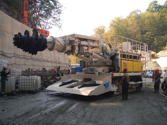 A Wirth roadheader at the Sochi tunnels: another has been ordered Wirth roadheader