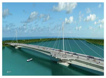 An impression of how the bridge will look Brazilian bridge to the beach