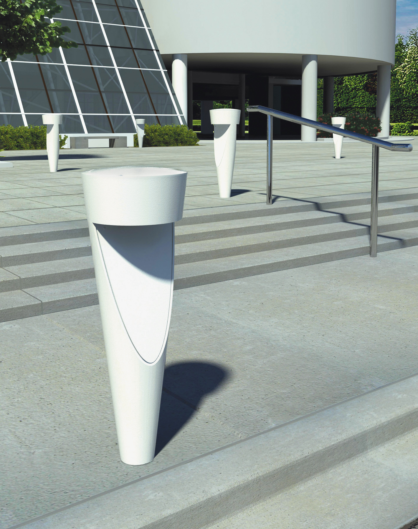 The optics for the new Tornado from US Architectural Lighting are concealed within the bollard head but are said to be easily-accessible for servicing Tornado Light Fitting by US Architectural Lighting