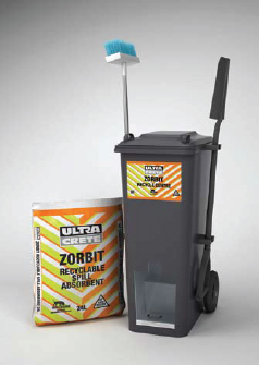 Ultracrete Zorbit Recycle Centre is particularly effective in cleaning up fuel and oil spills from carriageways Ultracrete Zorbit Recycle Centre