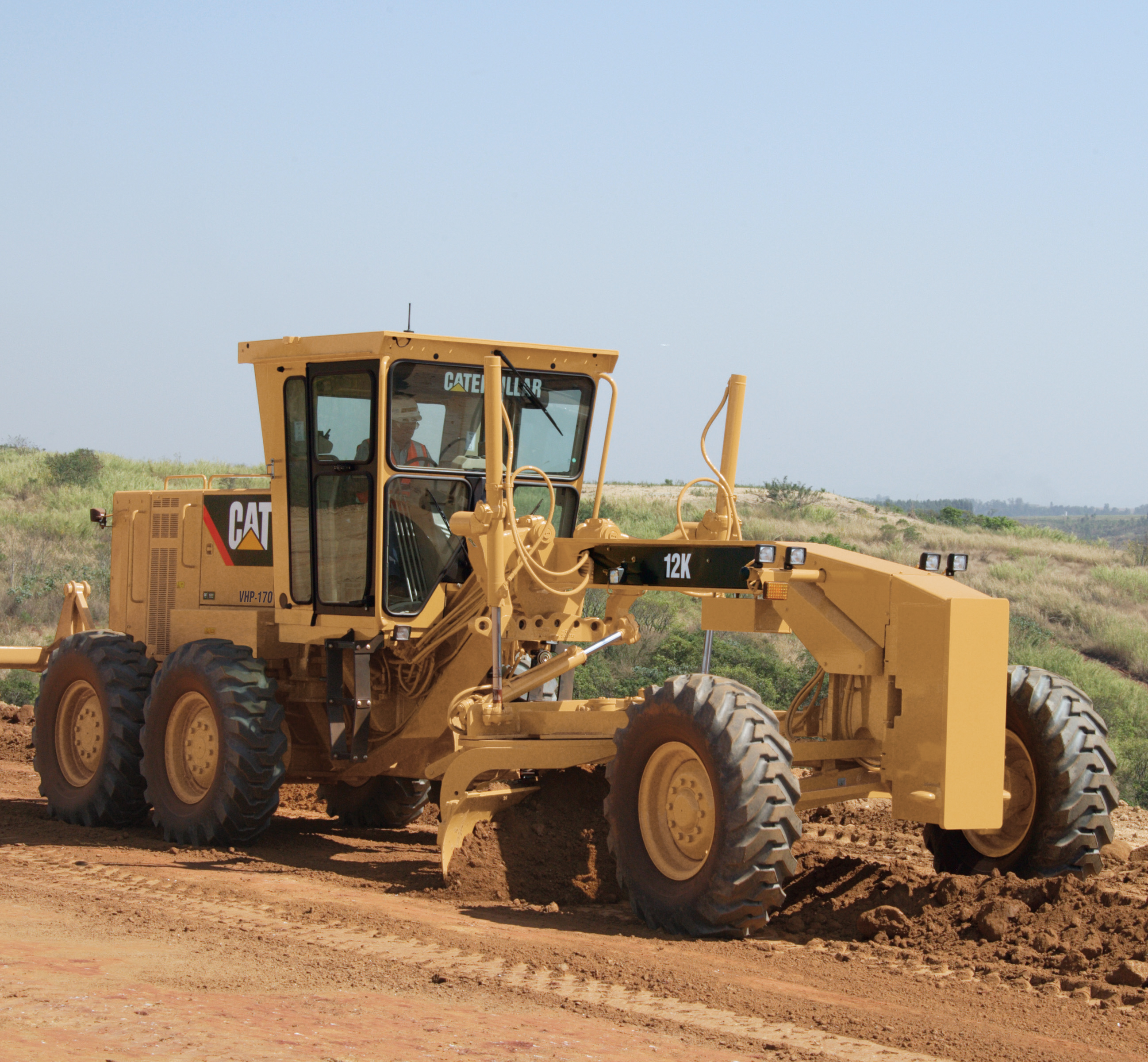 The Caterpillar 12K motor grader, one of four new models Caterpillar 12K motor grader