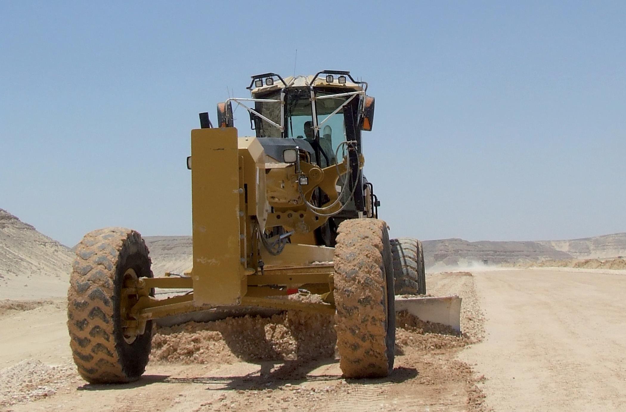 Orascom's Caterpillar 14M graders have played a key role in achieving high productivity and quality on the three highway projects close to the Egyptian city of Assuit
Caterpillar 14M grader