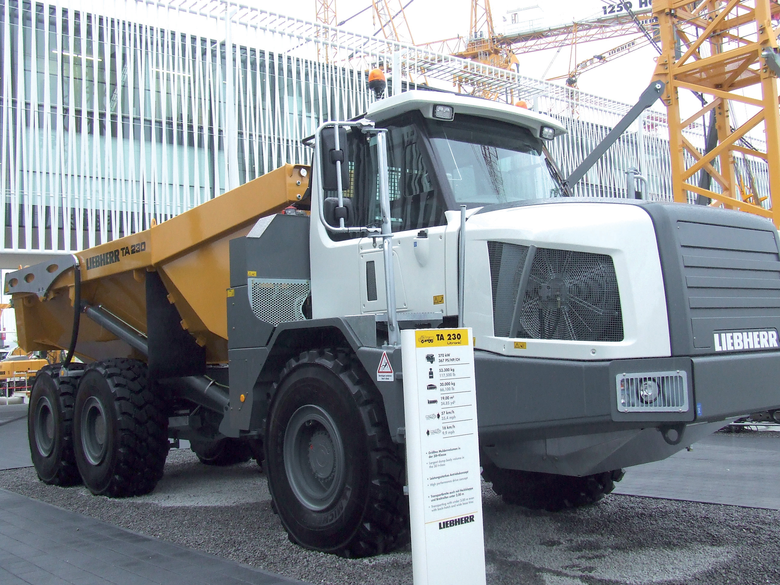 Liebherr's production ADT range features a conventional driveline and high power to weight ratios Liebherr machine