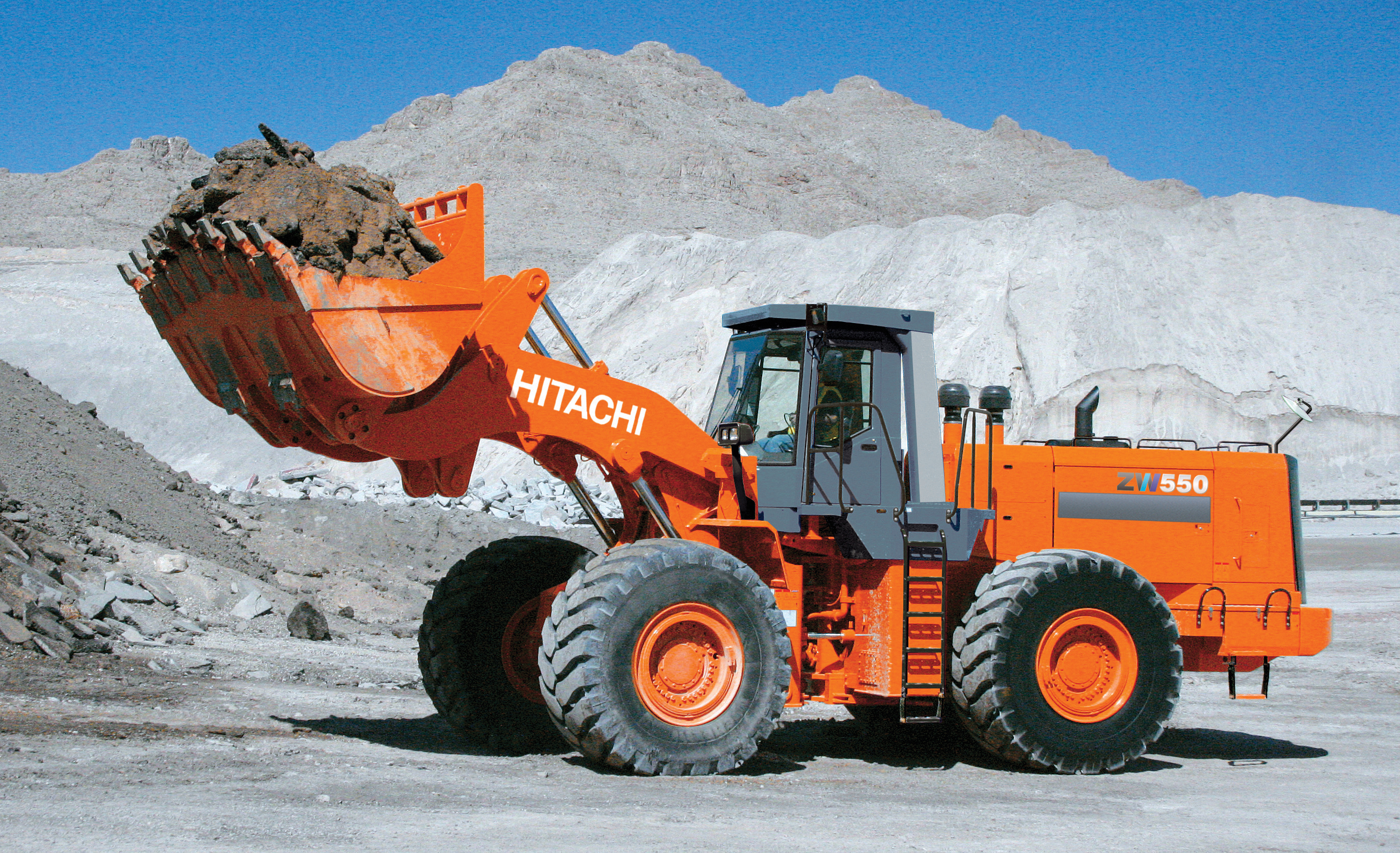 Hitachi is moving up in size scale with its latest wheeled loaders, developed in partnership with Kawasaki and TCM Hitachi ZW550
