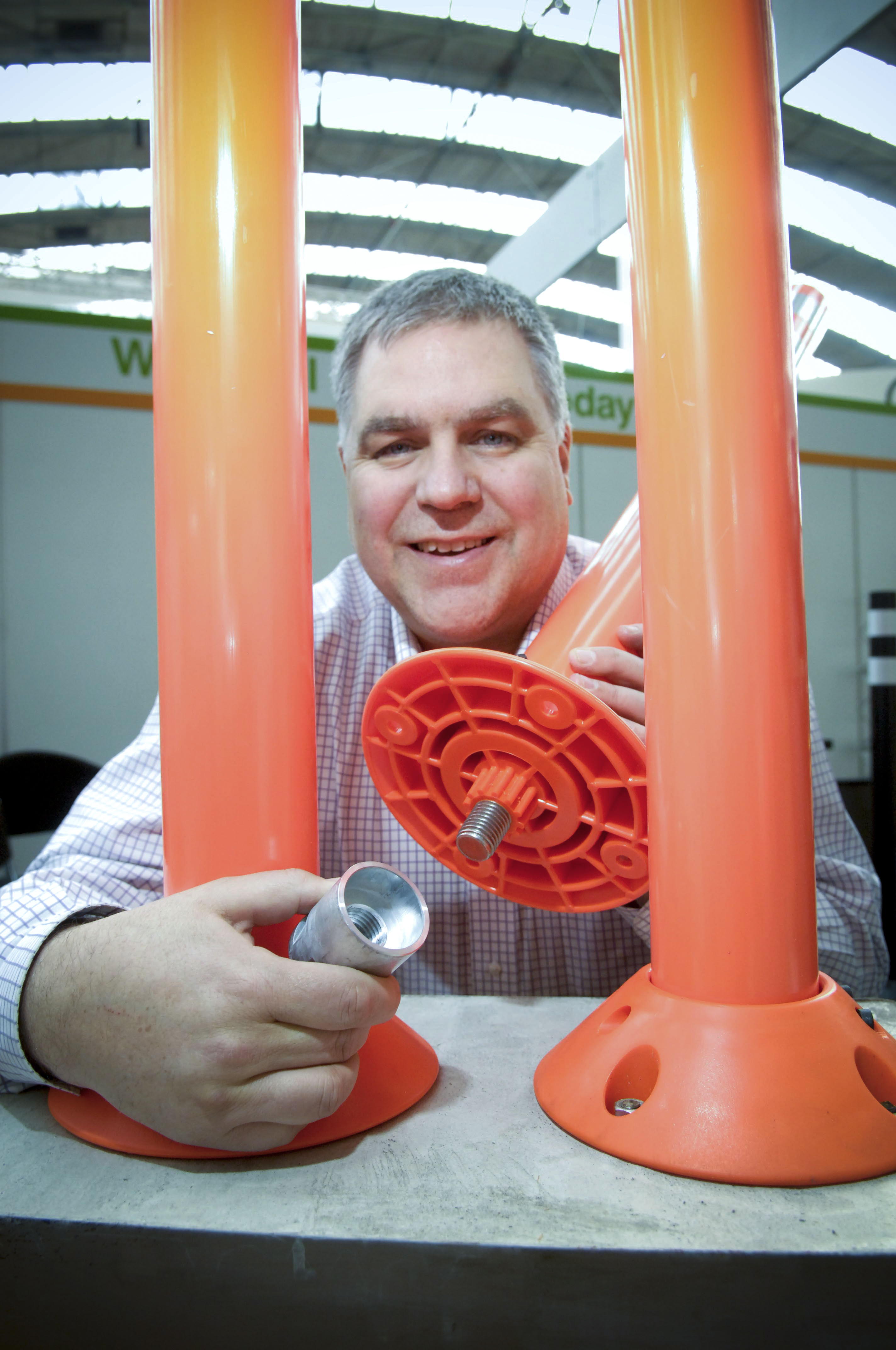Peter Speer with the Spinner, which was launched at the Intertraffic exhibition in Amsterdam, Netherlands Spinner, Davidson Traffic Control