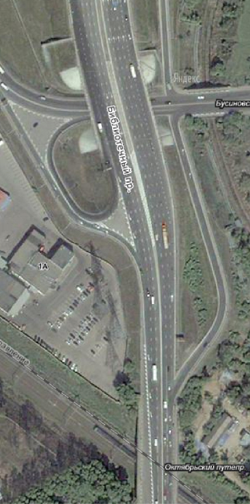 The prospective link between the M-SPB highway and entry to the local Moscow street network M-SPB Highway
