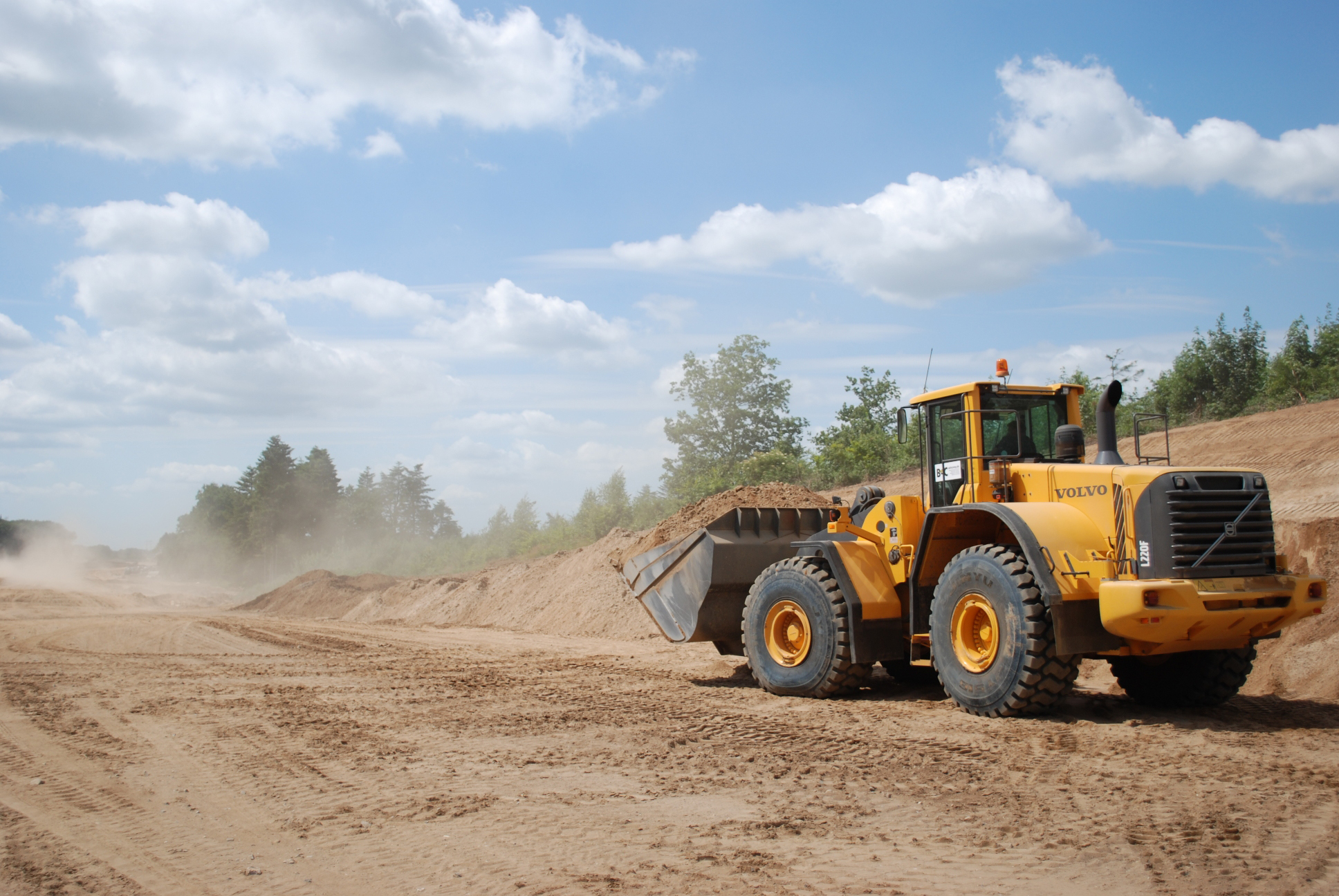 The low emission and low fuel consumption of the Volvo CE machines has proven useful on this Danish site Volvo CE Machines