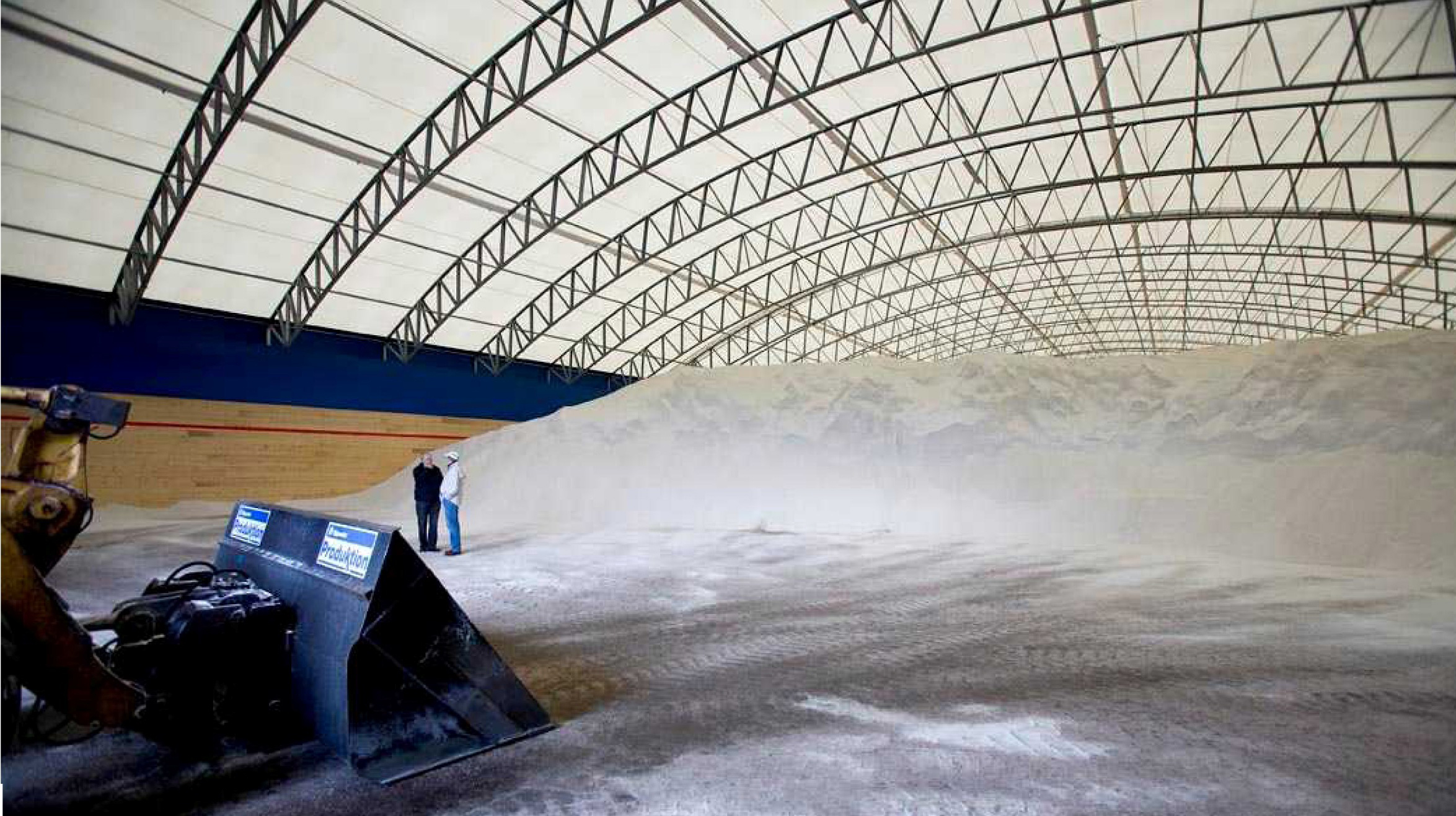 A salt barn: its manufacturer claims such structures could help save money A Salt barn