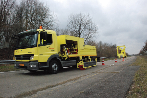 The MARS system from Traf-IQ avoids the need for any manual laying or retrieval of traffic cones and other road management materials MARS at work