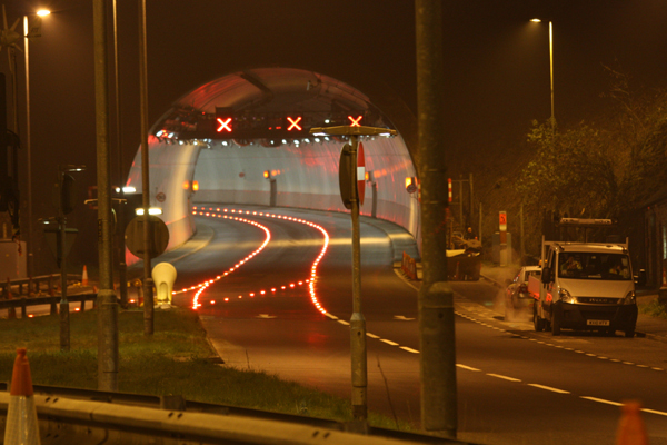 3i Traffic's iiiLEVEL Smartstud IPT system has been installed in Cornwal's Saltash Tunnel Saltash Tunnel exit