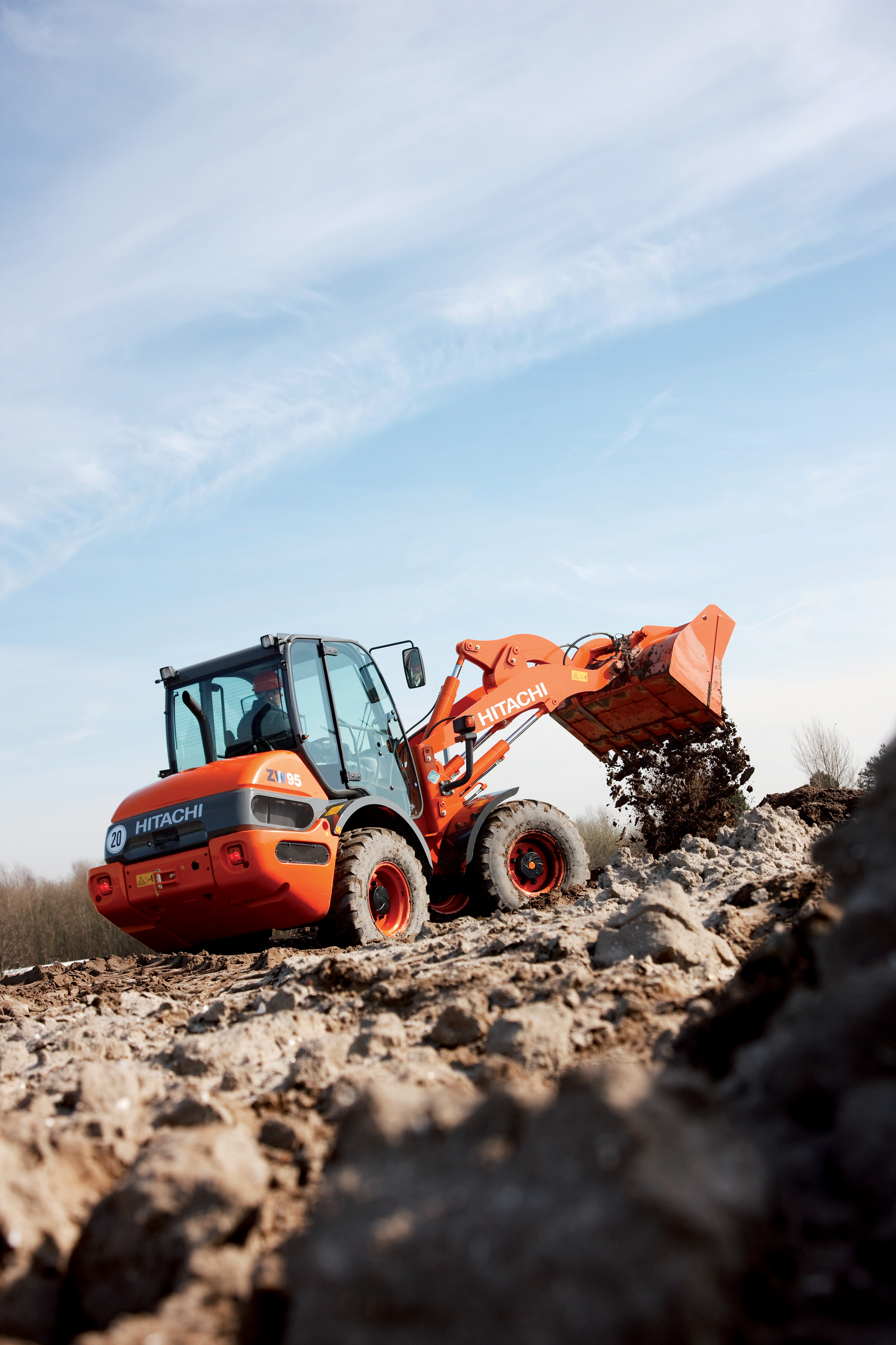 Hitachi's new ZW93 compact wheel loader, one of three new models Hitachi ZW95
