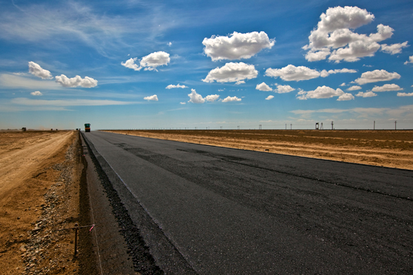 Kazakhstan's South-West Roads Project is upgrading the trade route linking China to Russia and Western Europe Paving in Kazakhstan