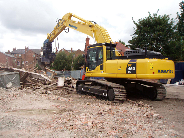 Komatsu's high reach demolition machines can be specified in various configurations to suit the customer Komatsu PC450 LC