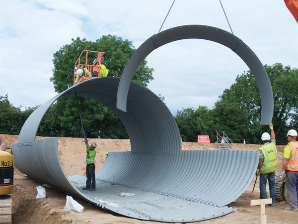A corrugated steel system from Tubosider UK was used for the culverts Tubosider Culvert