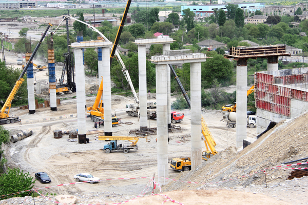A section of the Sveneti-Tuisi road in Georgia under construction Road Construction
