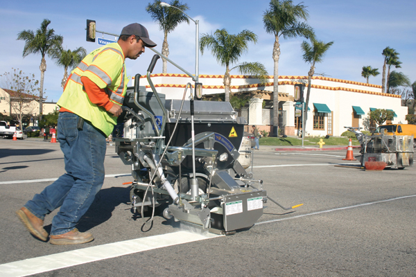Graco's fast-melt thermoplastic striping system, the ThermoLazer ProMelt Graco ThermoLazer ProMelt