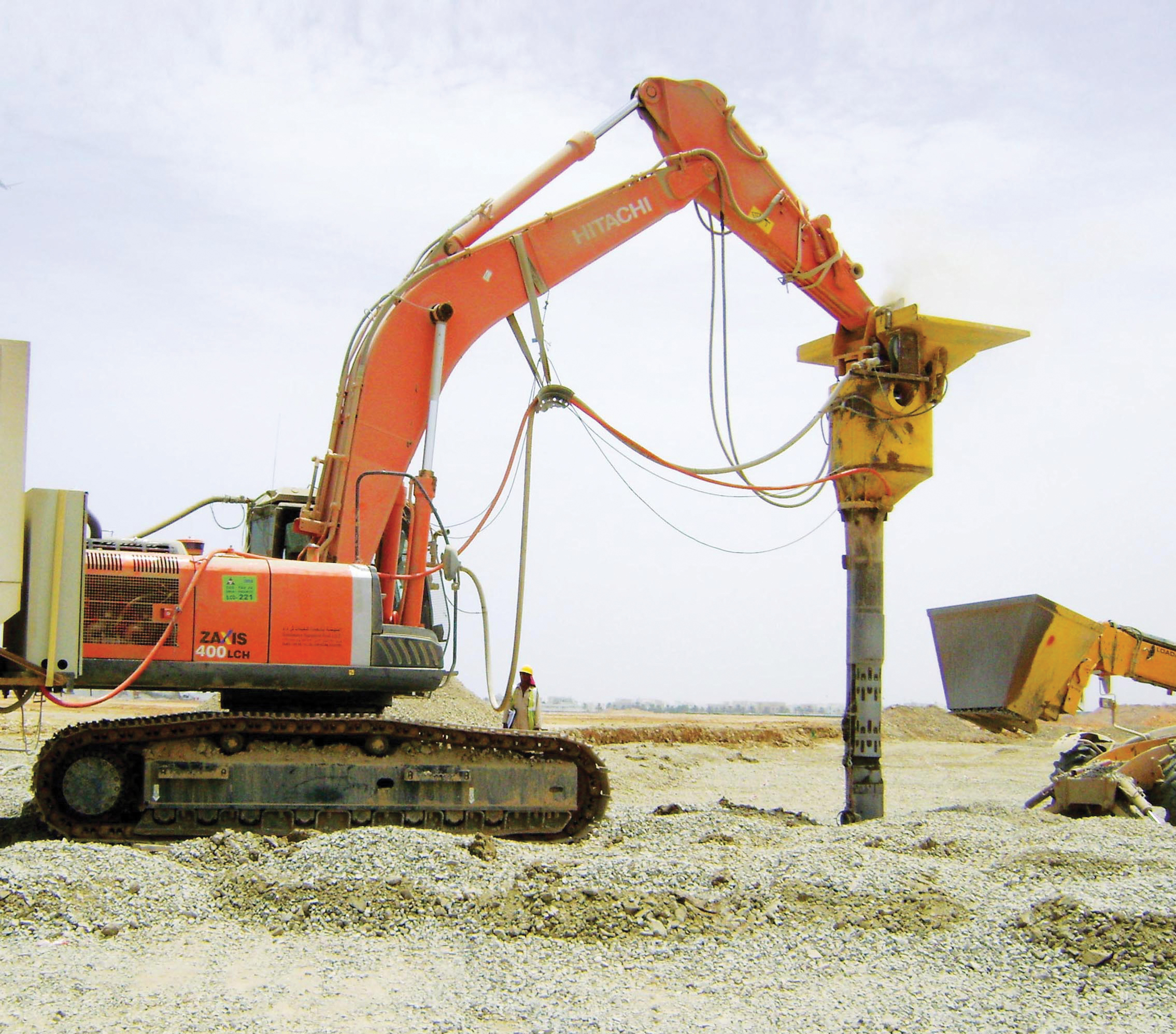 Oman's airport upgrade is using four Hitachi excavators, which are helping in the work to raise the facilities by 3m and protect if from flash floods following rainstorms Blank