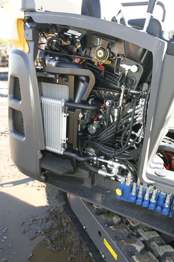Good access for maintenance is a key feature of the latest Volvo mini excavator maintenance panel on a volvo mini extractor
