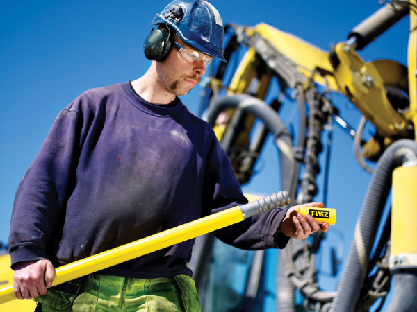 High production drilling is claimed whren using Atlas Copco's new T-WiZ drill string system man using T-WiZ drill string