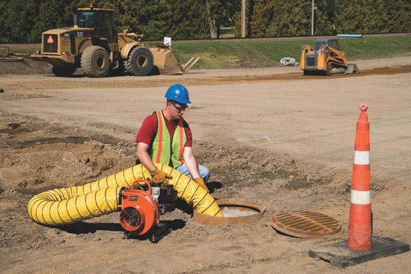 Efficient ventilation for on-site use is offered by General Equipment underground work area being ventilated