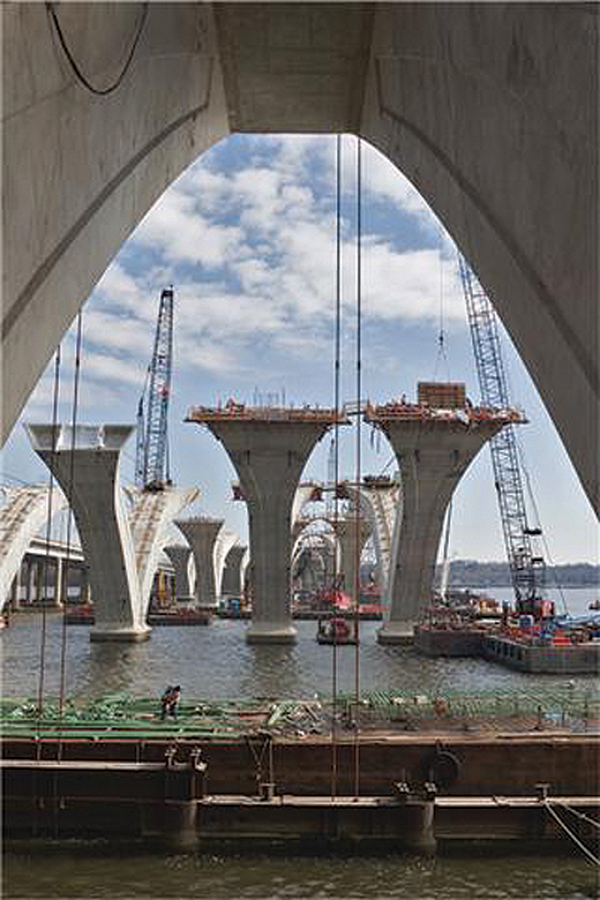 The US requires significant increases in infrastructure investment to fund new highway, tunnel and bridge links such as this project for the Woodrow Wilson Bridge Woodrow Wilson Bridge construction