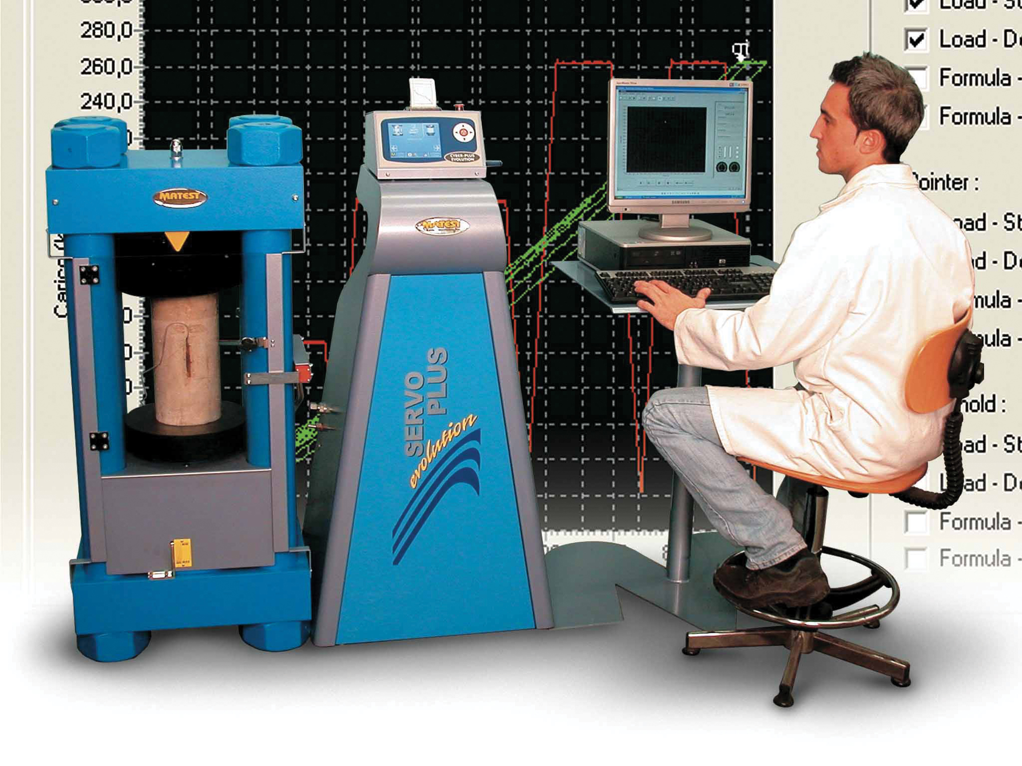 Checks on the elastic modulus of concrete and rocks can be carried out with the new Matest system. Checks on the elastic modulus