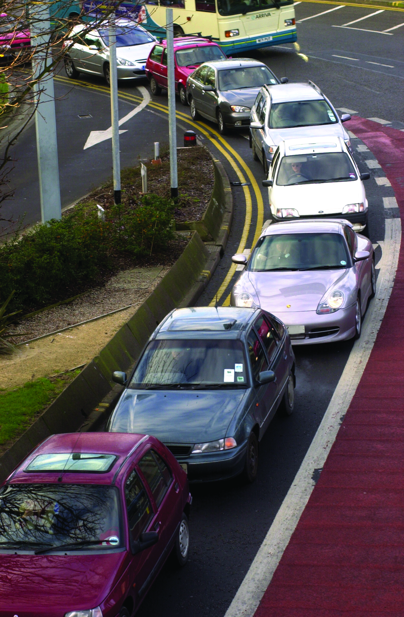 Traffic congestion in Leicester, which experiences high levels of vehicle-generated pollution that the iTRAQ project is designed to reduce through better traffic mangement traffic congestion in Leicester