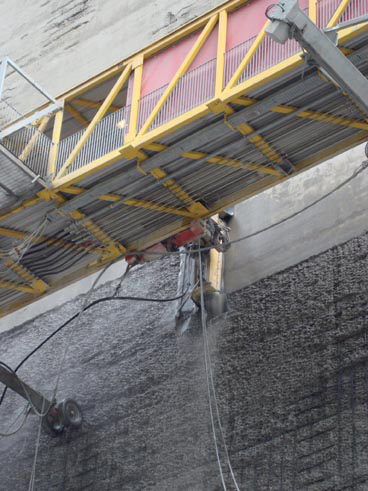 The Conjet modified feedbeam and nozzle selectively removed damaged concrete WH Oct 09 P e12 1