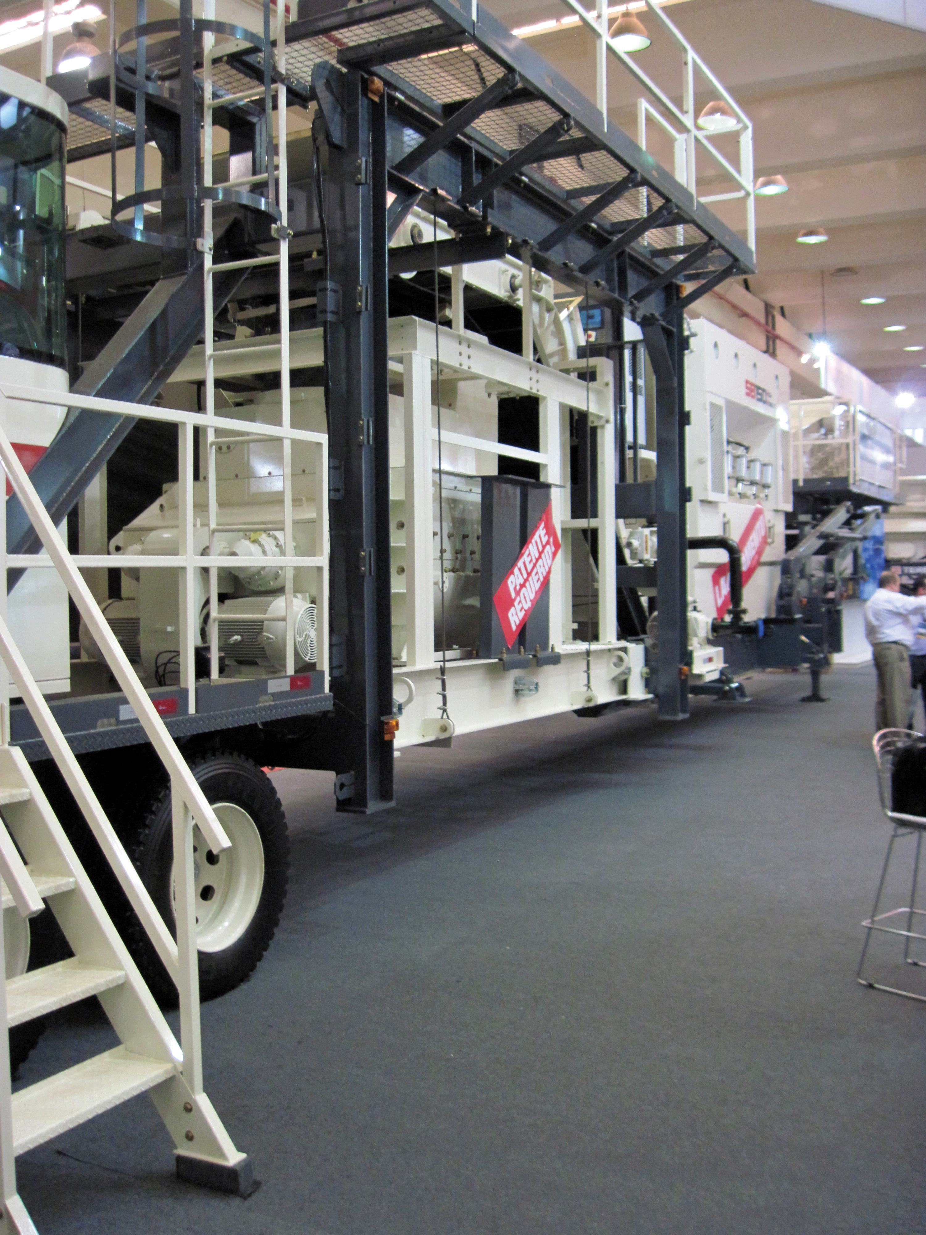 At first view of one section of the Terex SB150HM mobile asphalt batch plant designed and manufactured in Brazil Terex SB150HM