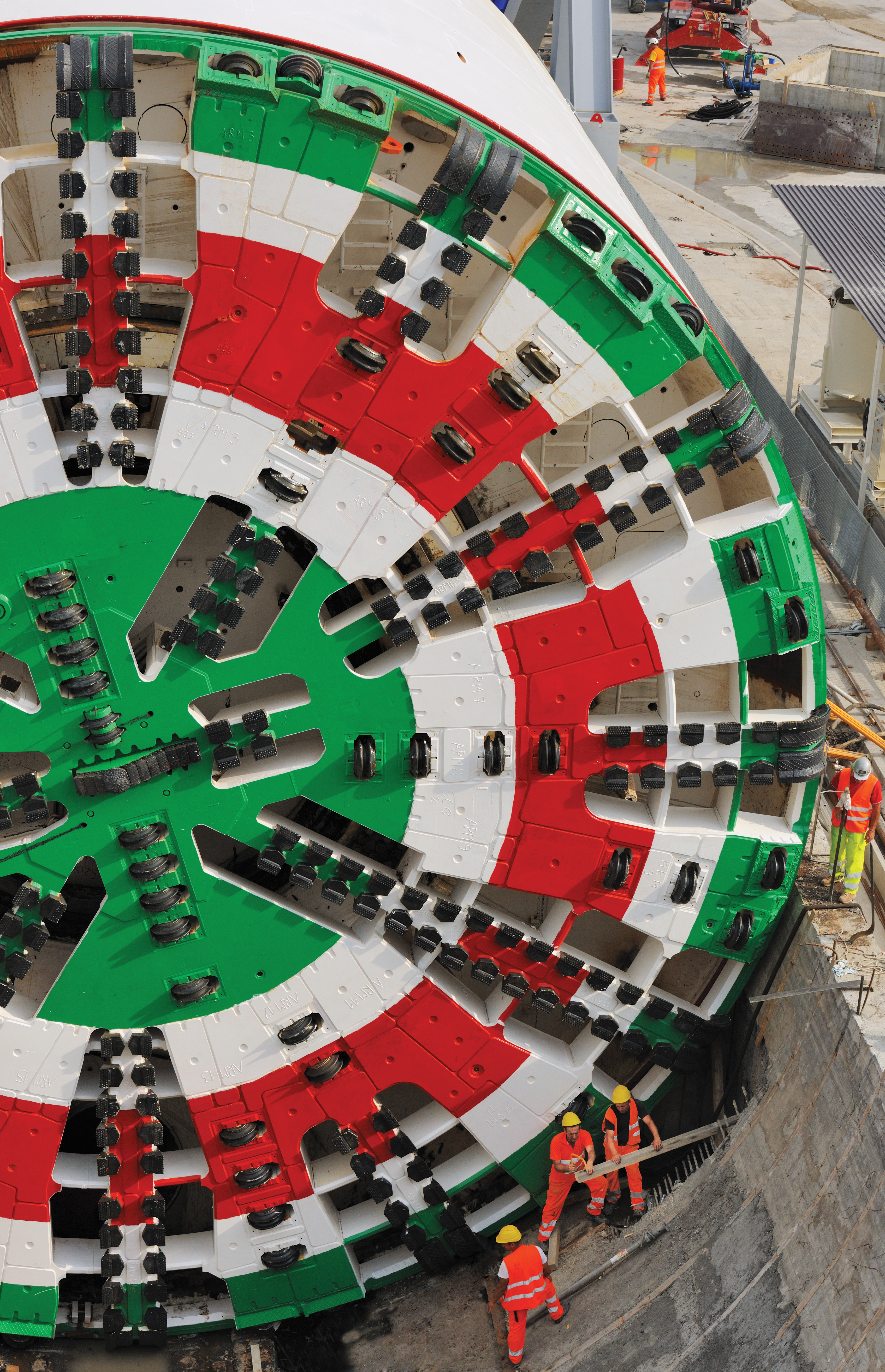 The sheer scale of the TBM head is impressive TBM head