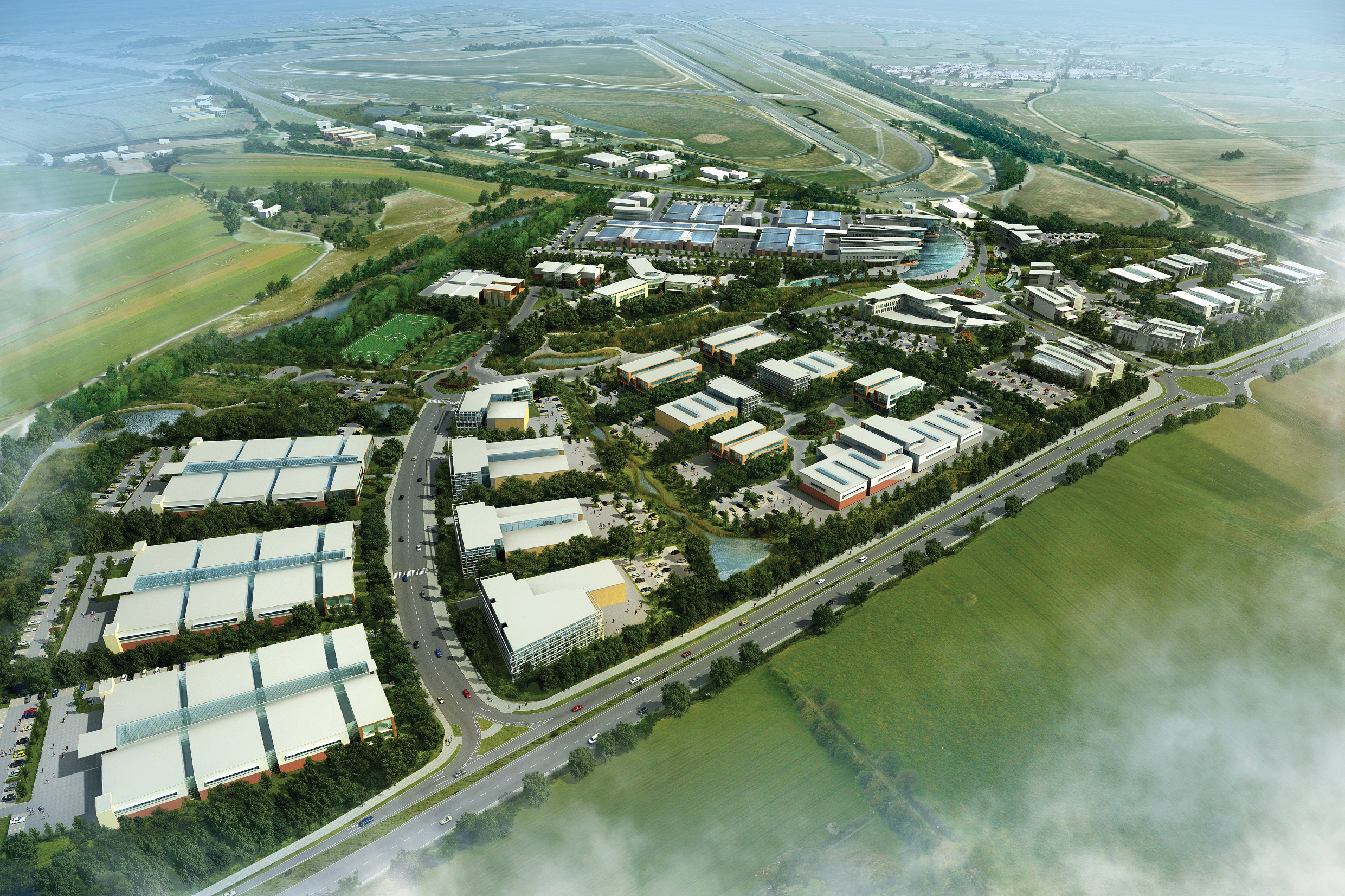 Computer Generated Images (CGI) of the expanded MIRA Technology Park MIRA Technology Park