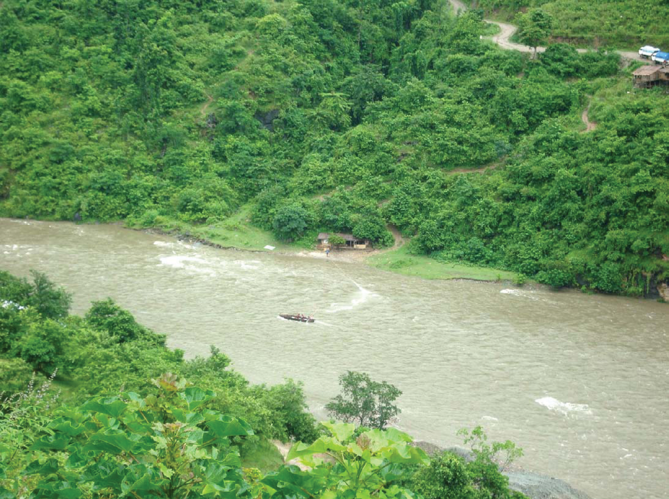 The sabha Khola bridge site The sabha Khola bridge site